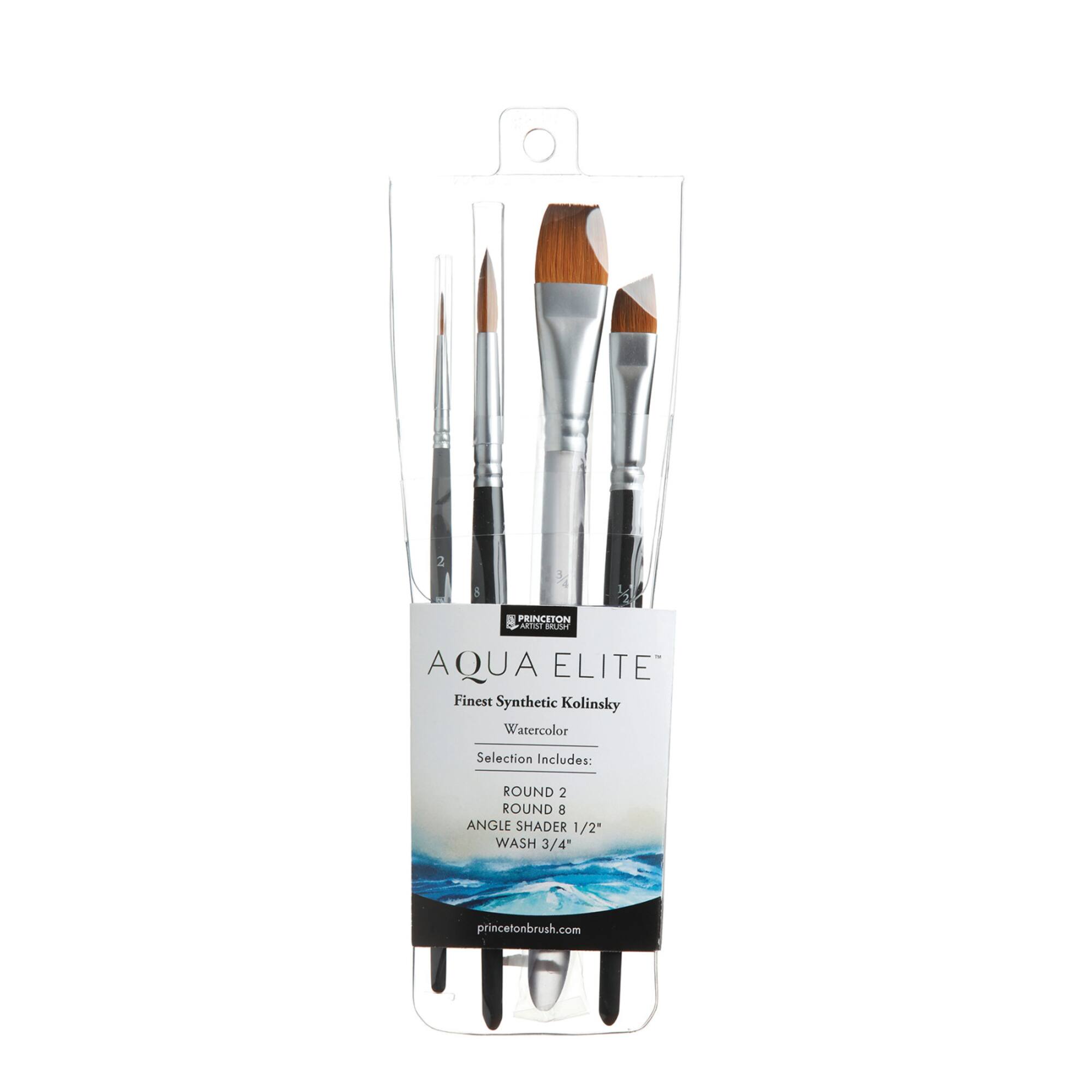 Princeton™ Elite Synthetic Kolinsky Sable 4 Piece Brush Set